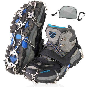 【日本山岳ガイド監修】 アイゼン チェーンスパイク 19本爪 10本爪 カラビナ付き 登山 雪山 トレッキング 軽量 滑り止め 収納袋付き 日本ブランド SanSigma