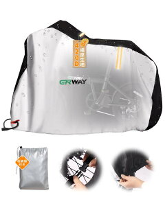 ERWAY 【2023年超厚手モデル】 自転車カバー 厚手 420Dオックス 防水 極厚 破れにくい 29インチまで対応 防犯 全天候対応 台風/雨/紫外線/ホコリ対応 サイクルカバー 汎用タイプ 収納袋付き