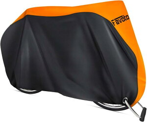 Favoto 自転車カバー 210D 防水 厚手 破れにくい 撥水加工 UVカット 紫外線防止 盗難防止 防風バックル/ロックホール/収納袋付き サイクルカバー 29インチまで対応 汎用タイプ