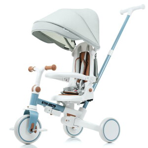 BTM 子供用三輪車 アップグレード 折りたたみ 三輪車 カバー ベビーカー 手押し棒付き 7in1 バイク 安全ベルト 三輪車のりもの 1歳 2歳 4歳 超軽量 座面回転 ハンドル調整可能 自転車 おもちゃ