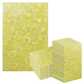 カードスリーブ ホログラム ハート 柄 61x91mm 50枚入り 大容量 K-POPトレカ フォトカード チェキ 推し活 トレカ 保護 きらきらぷんぷん丸