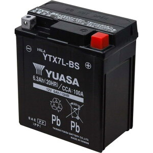 TAIWAN YUASA BATTERY ���A�T YTX7L-BS�݊� �o�C�N�p �o�b�e���[ �����t���� �[�d�ς�
