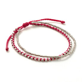 phaduA（パ・ドゥア） 2連 アンクレット シルバー ワックスコード / つけっぱなし ペア メンズ レディース / ミサンガ