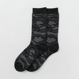 ROTOTO（ロトト） R1339 パイル カモ クルーソックス / 靴下 メンズ レディース 冬 厚手 柄 カモフラ 日本製 PILE CAMO CREW SOCKS