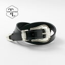 TORY LEATHER（トリーレザー） 3ピース シルバーバックルベルト / メンズ 本革 細め カジュアル 3-Piece Silver Buckl…