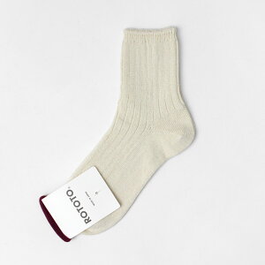 ROTOTO�i���g�g�j R1462 �V���[�g���l���R�b�g�����u�\�b�N�X / �C�� �����Y ���f�B�[�X ���{�� �� �� LINEN COTTON RIBBED ANKLE SOCKS