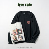 FREE RAGE（フリーレイジ） ビートルズ×フリーレイジ ラストリリース ラグラン クルースウェット 日本製…