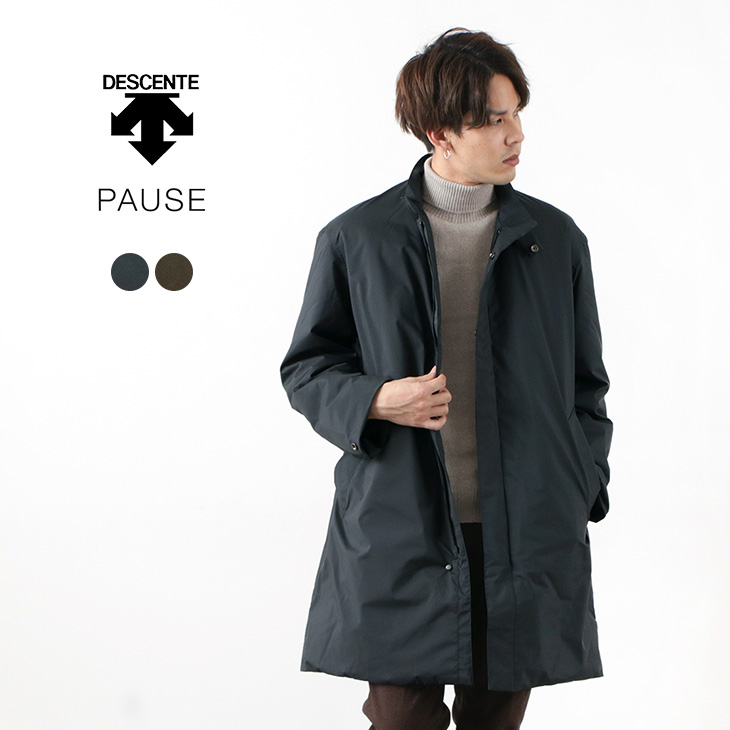 【正規激安】 新品 DESCENTE M ブラック 黒 撥水加工 スタンドカラーコート ステンカラーコート