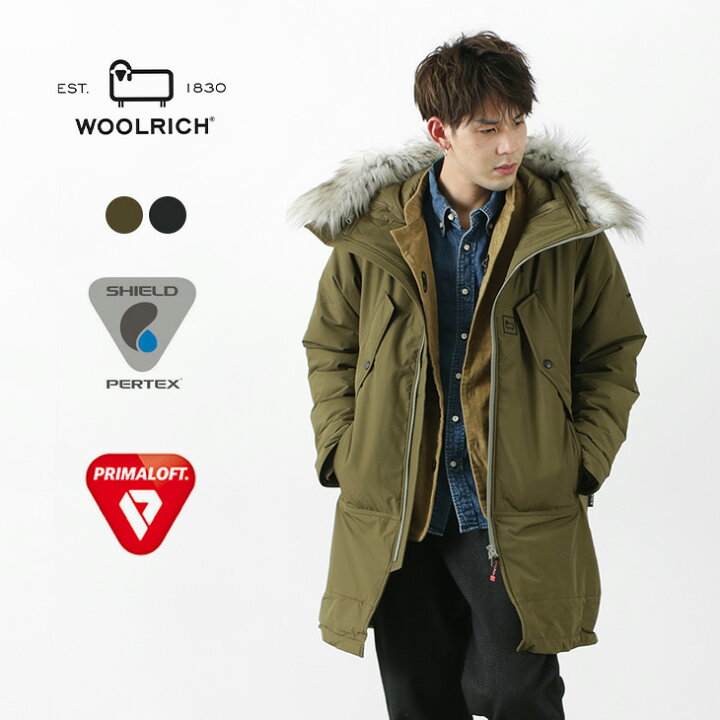 楽天市場 限定クーポン対象 Woolrich ウールリッチ ウォータープルーフ ロング インシュレーション コート メンズ アウター アウトドア タウンユース パーテックス シールドプラス プリマロフト 暖かい 透湿 防水 撥水 軽量 Wjou0068