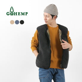 【30％OFF】GOHEMP（ゴーヘンプ） ブラウンロッジベスト メンズ レディース ユニセックス ボア フリース BROWN RODGE JVEST【セール】