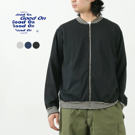 GOOD ON（グッドオン） ストライプリブ TEE トラックジャケット / ライトアウター 綿 コットン 羽織 ブルゾン 日本製 STRIPE RIB TEE TRACK JACKET