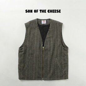 【スーパーSALE限定クーポン対象】SON OF THE CHEESE（サノバチーズ） チェック ウールベスト / アウター チェック メンズ Check Wool Vest