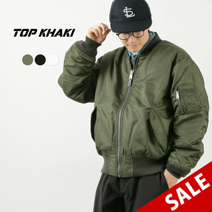 楽天市場】【50％OFF】TOP KHAKI（トップカーキ） MA-1 ナイロン  