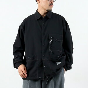 AND WANDER�i�A���h�����_�[�j �N�����N�� �i�C���� �V���c�W���P�b�g / �����Y ���C�g�A�E�^�[ �H�D ���� �A�E�g�h�A ���{�� crinkled nylon shirts jacket