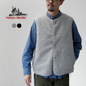 【10％OFFクーポン対象】VINCENT ET MIREILLE（ヴァンソン エ ミレイユ） ボアベスト ソリッド M / メンズ 保温 Boa Vest Solid