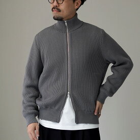 YONETOMI NEW BASIC（ヨネトミニューベーシック） エクストラファイン ウールリブ ニット ブルゾン / アウター ドライバーズニット メンズ 日本製