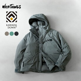 【10％OFFクーポン対象】WILDTHINGS（ワイルドシングス） マカルジャケット / KAWADA DOWN 河田フェザー ダウンコート メンズ スタンドカラー 撥水 耐水 透湿 ストレッチ 保温 軽量 アウトドア ハイネック MAKALU JACKET