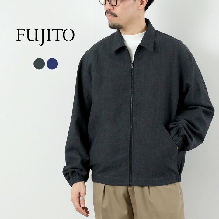楽天市場】FUJITO（フジト） リネン/ウール トロピカル ジップブルゾン 