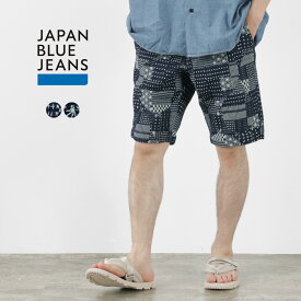 JAPAN BLUE JEANS（ジャパンブルージーンズ） インディゴ刺し子風 スウェットショートパンツ / ボトムス 半ズボン メンズ 刺繍 ジャガード 日本製