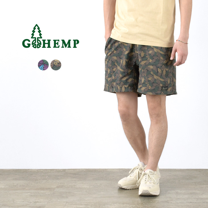 GOHEMP（ゴーヘンプ） ヘンプ ジャムショーツ メンズ ヘンプ コットン ウェザークロス イージーパンツ ショート  ハーフ 半ズボン GHP1137LCT HEMP JAM SHORTS ＲＯＣＯＣＯ attractive clothing