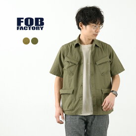 【30％OFF】FOB FACTORY（FOBファクトリー）F3467 ファティーグ ショートスリーブ シャツ / メンズ / 半袖 ハーフスリーブ / カジュアル / コットン / ミリタリーシャツ / 日本製 / FATIGUE S/S SHIRT【セール】