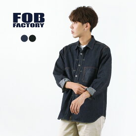 FOB FACTORY（FOBファクトリー） F3484 デニムコール マイナーシャツ メンズ 長袖 Gジャン ジャケット ライトアウター ライトオンス 薄手 日本製 DENIM COAL MINER SHIRT