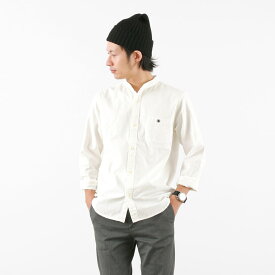 BARNS（バーンズ） 別注 オックス バンドカラー シャツ メンズ 長袖 無地 カジュアル ゆったり 綿 日本製 OX BAND COLLAR LS SHIRT