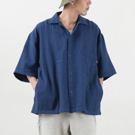 GOHEMP（ゴーヘンプ） グリーンヒル シャツ ヘンプコットン ブロークンツイル / メンズ 半袖 オーバーサイズ 吸湿 速乾 GREEN HILL SHIRTS H/C BROKEN TWILL