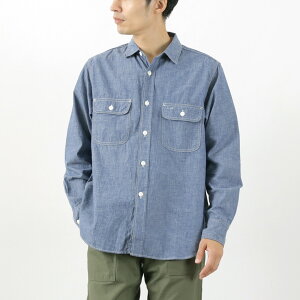 FOB FACTORYiFOBt@Ng[j F3494 Vu[ [NVc / fjVc   Rbg { CHAMBRAY WORK SHIRT