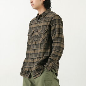 【50％OFF】FOB FACTORY（FOBファクトリー） F3497 ネルチェック ワークシャツ / メンズ 長袖 綿 コットン 柄 日本製 NEL CHECK WORK SHIRT【セール】