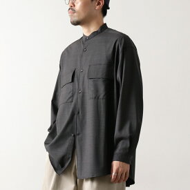 【30％OFF】WHITE MOUNTAINEERING（ホワイトマウンテニアリング） ストレッチ バンドカラーシャツ / メンズ 長袖 カジュアル STRETCH BAND COLLAR SHIRT【セール】