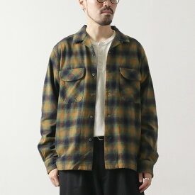 【50％OFF】FOB FACTORY（FOBファクトリー） F3505 ネルオープンカラーシャツ / メンズ 長袖 柄 オンブレチェック コットン 日本製 コットン 綿 NEL OPENCOLLAR SHIRT【セール】