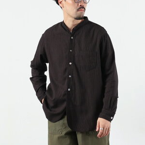 �y10��OFF�N�[�|���ΏہzFOB FACTORY�iF.O.B�t�@�N�g���[�j F3511 �o���h�J���[�V���c / ���� �X�^���h�J���[ �X�g���C�v �g�b�v�X �����Y ���V���c ���{�� BAND COLLAR SHIRT