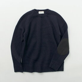 SOGLIA（ソリア） ランドノア ブリティッシュウール クルーネックセーター / メンズ レディース トップス ニット 長袖 日本製 エルボーパッチ LANDNOAH Sweater