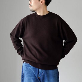 YONETOMI NEW BASIC（ヨネトミニューベーシック） リジッド カシミア ニット プルオーバー ガーメントダイ / メンズ 長袖 クルーネック 日本製 RIGID CASHMERE KNIT P/O