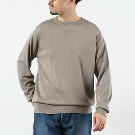 【10％OFFクーポン対象】YONETOMI NEW BASIC（ヨネトミニューベーシック） シルクニットプルオーバー クルーネック / メンズ ニット 長袖 絹 日本製 SILK KNIT P/O CREW