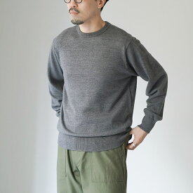 【10％OFFクーポン対象】YONETOMI NEW BASIC（ヨネトミニューベーシック） アメリカン ウール＆コットン ニットプルオーバー / メンズ 長袖 クルーネック コットン 日本製 AMERICAN WOOL &#038; COTTON KNIT P/O