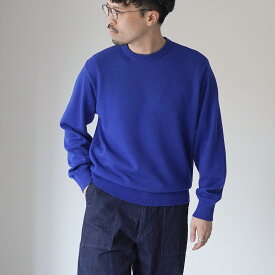 【10％OFFクーポン対象】YONETOMI NEW BASIC（ヨネトミニューベーシック） アメリカン ウール＆コットン ニットプルオーバー / メンズ 長袖 クルーネック コットン 日本製 AMERICAN WOOL & COTTON KNIT P/O