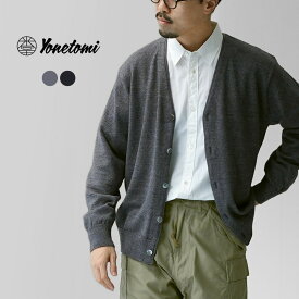 【10％OFFクーポン対象】YONETOMI NEW BASIC（ヨネトミニューベーシック） アメリカン ウール＆コットン ニットカーディガン / メンズ 長袖 羽織り Vネック 日本製 AMERICAN WOOL＆ COTTON KNIT C/D