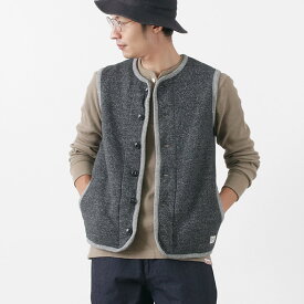 【10％OFFクーポン対象】KEPANI（ケパニ） ヒューストン ラフィー裏起毛 ベスト / スウェット メンズ レイヤード 重ね着 アウター 伸縮性 暖かい 綿 コットン 秋 冬 日本製 HOUSTON