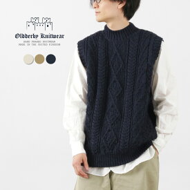 【30％OFF】OLD DERBY KNITWEAR（オールドダービーニットウェア） ケーブル タートル スリップオーバー / ニット ベスト ウール メンズ レディース ユニセックス イギリス製 SS1175 Cable Turtle Slipover【セール】