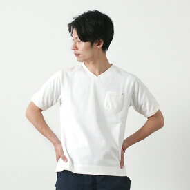 RE MADE IN TOKYO JAPAN（アールイー） スプリット ラグラン ポケット Vネック Tシャツ / 半袖 無地 / メンズ / 日本製 / SPLIT RAGLAN POCKET V-NECK T-SHIRT