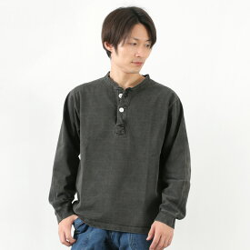 【20％OFFクーポン対象】GOOD ON（グッドオン） L/S ヘビー ヘンリーT メンズ トップス 長袖 Tシャツ ロンTEE 綿 コットン ピグメントダイ 無地 日本製 GOLT2209 L/S HVY HENLEYTEE