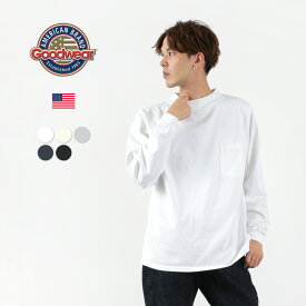 GOODWEAR（グッドウェア） ロングスリーブ モックネック ポケットTシャツ メンズ レディース ユニセックス トップス 長袖 ロンT 無地 シンプル ヘビーオンス 厚手 アメリカ製 L/S MOCKNECK POCKET TEE