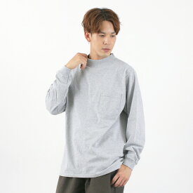 GOODWEAR（グッドウェア） ロングスリーブ モックネック ポケットTシャツ メンズ レディース ユニセックス トップス 長袖 ロンT 無地 シンプル ヘビーオンス 厚手 アメリカ製 L/S MOCKNECK POCKET TEE