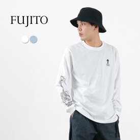 【20％OFF】FUJITO（フジト） ロングスリーブ Tシャツ unleash / メンズ カットソー ロンT プリント【セール】