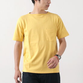 TIEASY（ティージー） サマーニット ポケット Tシャツ / カットソー 半袖 ボートネック メンズ コットン 綿 日本製