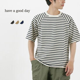 HAVE A GOOD DAY（ハブアグッドデイ） ボーダー ルーズショートスリーブTシャツ / カットソー 半袖 綿 コットン メンズ レディース 日本製 BORDER LOOSE S/S TEE