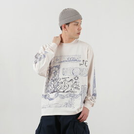 【期間限定30％OFF】STAY CREATIVE Co.（ステイクリエイティブ） リビング クリーチャーズ ロングスリーブ Tシャツ / メンズ 長袖 ロンT プリント 綿 ウィリアム・ブレイク Living Creatures Long Sleeve Tee / pl3