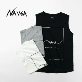NANGA（ナンガ） ドライ ミックス フレーム ロゴタンクトップTシャツ / メンズ トップス ノースリーブ プリント 速乾 UVカット ポリエステル DRY MIX FRAME LOGO T/T